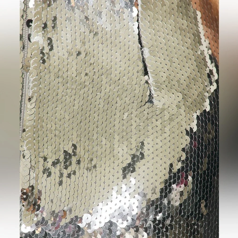 Alex Perry Keaton Mini Dress Silver - Picture 4 of 4